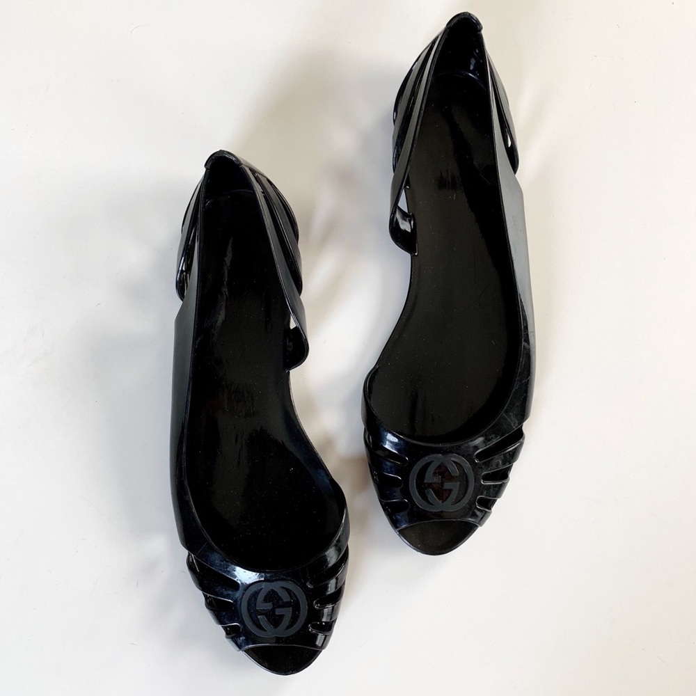 ☆  Gucci Peep Toe Jelly Flats size 6.5 - 7